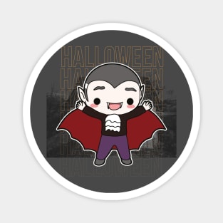 Cute Vampire Creepy House Halloween Magnet